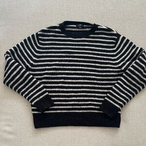 LINE Black and Cream Stripe Sweater